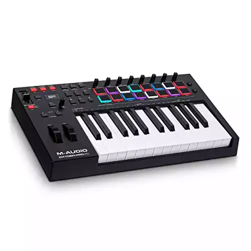 M-Audio Oxygen Pro 25 – 25 Key USB MIDI Keyboard Controller With Beat Pads, MIDI assignable Knobs & Buttons and Software Suite Included