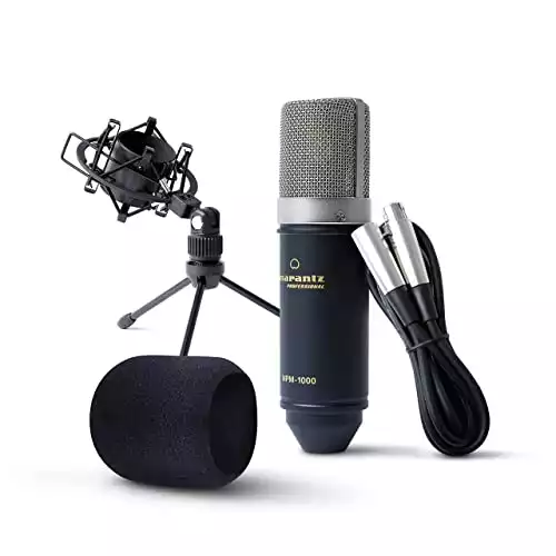 Marantz Professional MPM-1000 - Studio Recording XLR Condenser Microphone with Desktop Stand and Cable