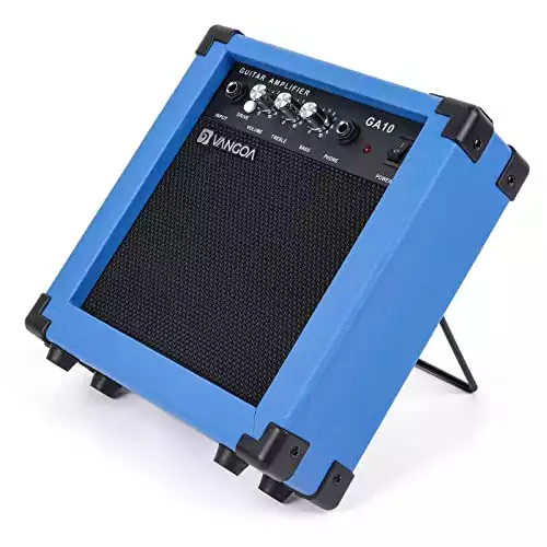 Vangoa Electric Guitar Amp, 10W Guitar Practice Small Amplifier Mini Portable Guitar Amp with Headphone Jack and Distortion Tone, Blue
